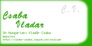 csaba vladar business card